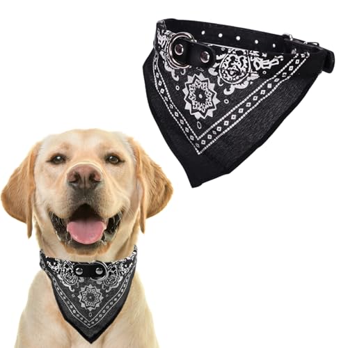 Image of Sage Square Faux Leather Adjustable Scarf /Bandana Cum Neckerchief Collar for Dog /Cat /Puppy /Kitten (Black)