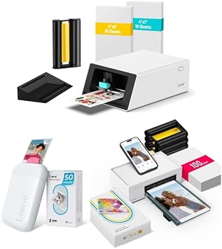 Liene Print & Create Kit - Amber M100 Photo Printer, PixCut S1 Sticker Maker, Pearl K100 Portable Printer with Comprehensive Paper Set