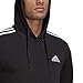 adidas Men's Essentials 3-Stripes French Terry Hoodie, Black/White, Large