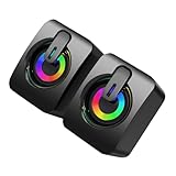 Enceintes de bureau filaires : basses puissantes et choquantes, doubles haut-parleurs et volume élevé, décoration intérieure