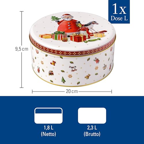 Villeroy & Boch – Winter Collage Keksdosen-Set 3 teilig Bunt, Gebäckdosen, Vorratsdosen, Plätzchendosen, Blechdosen, Keksdosen 3er Set, Weihnachtsdosen, Metall