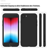 Zuvirelx Silikon Handyhülle für iPhone SE 2nd 3rd 2020/2022, iPhone 8/7 Hülle, Weiches Griff, Dünne, Minimalistisch, Stoßfest, rutschfest, Taschenpassend - Schwarz – Ansicht 7