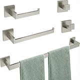 Juego de accesorios de baño de níquel cepillado, soporte para papel higiénico y 2 ganchos para bata