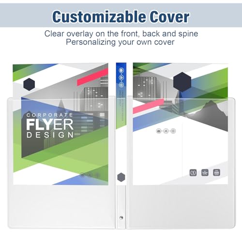 1/2 Inch 3-Ring-Binder with Pockets, 0.5''-inch Round Binders Holds 100 Sheets US Letter Size 8.5'' x 11'' - Bundle 12 Packs White Binders for Home, Office, and Back to School (0.5'' - 12 Packs) by XRUNMIX - Image 5