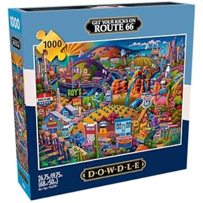 Buffalo Games Eric Dowdle Get Your Kicks on Route 66 Jigsaw Puzzle - 1000 Piece, Adult, 26.75 x 19.75 in - Puzzles for Adults - Includes Reference Poster - Relaxing Game Night Activity