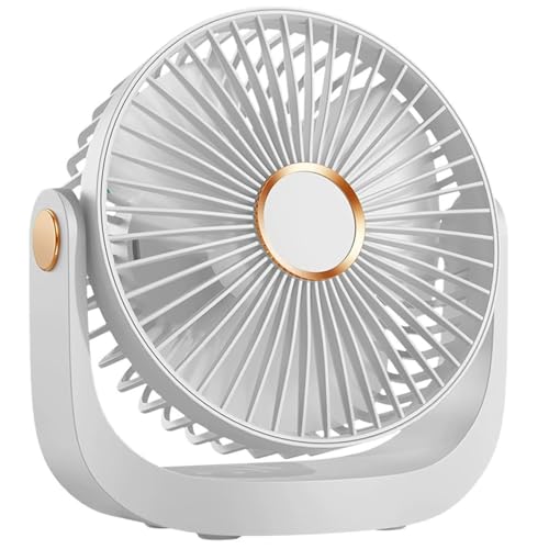 Desk Fan With Night Light, Portable Quiet Fan With Usb Rechargeable Battery, 360° Rotation - 5 Speed Settings - Detachable Blades For Easy Cleaning, For Bedroom, Office, Home, Kitchen, And Camping