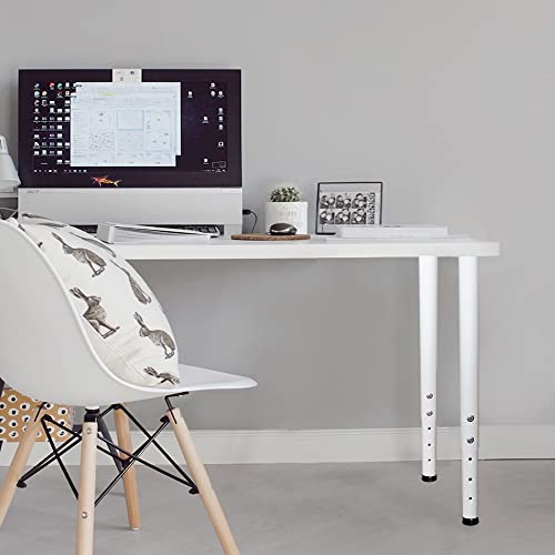 Jahof Adjustable Table Leg, 55-90Cm, 22-36 Inch, Home Office Furniture Desk Leg (4, White) #TOP3
