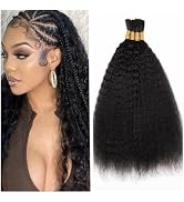 Kinky Straight Human Braiding Hair No Weft 100g (1Pack-4PCS) Yaki Straight Bulk Human Hair For Bo...