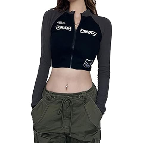Onsoyours Crop Top Sexy Manches Longues Cover