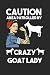 Caution Area Patrolled By Crazy Goat Lady: Goat Notebook , 6x9 Journal For Writing , 120 Ruled Pages