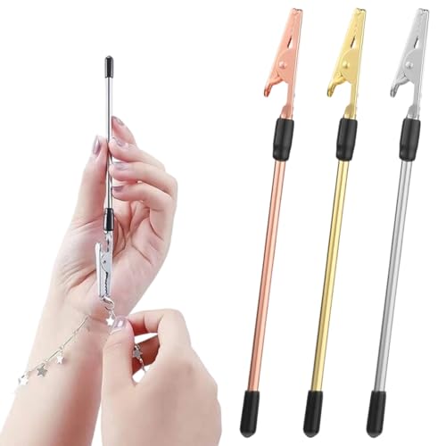BEPSYOM 3 Piezas Herramienta para Colocar Pulseras y Cierres, Asistente para Abrochar Collares, Relojes, Cremalleras y Broches (Accesorio de Joyería)
