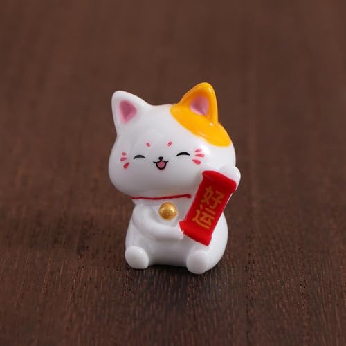 Air Freshener Fragrance Diffuser Lucky Cat Car Air Conditioner Fortune Cat Figurines, Micro Landscape Ornament Crafts(C)