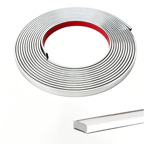 16.4 Ft Peel and Stick Trim,Flexible Peel and Stick Trim Molding,Molding Trim for Wall Tile Edges,Kitchen,Ceilings,Backsplash and Mirrior Frame Decor(Silver)