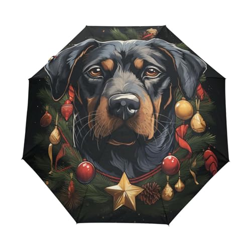 KAAVIYO Christmas Cute Dog Umbrella Windproof Automatic Foldable Umbrells Auto Open Close for Men Women Kids