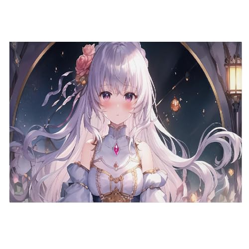 Póster de anime en cuadro decorativo para pared moderna, motivo de niña de 40 x 60 cm