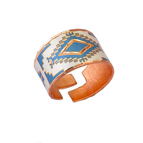 FRONT LINE JEWELRY Copper Cuff Rings for Unisex. SW Motifs/Art Deco/Tree of Life/Peace Sign/Star/Leopard/Aztec/Ocean Life/Sunburst/Evil Eyes/Wildlife/Bunny/Horses Native Rings