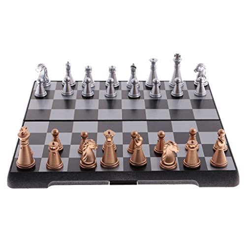 Jeu d'échecs en bois 3 en 1 avec échiquier pliant pour camping et voyage
