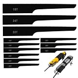 Lot de 12 lames de scie pour scie à air comprimé 18T 24T 32T   Lame de scie de rechange pour carrosserie   Lame de scie pneumatique pour outils pneumatiques   Lame de scie aérée bi métal pour métal
