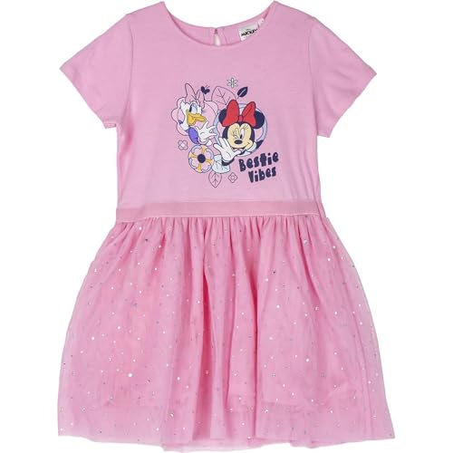 CERDÁ LIFE'S LITTLE MOMENTS Vestido para meninas, design elegante e confortável, com cores vibrantes e estampadas encantadoras da Disney, ROSA