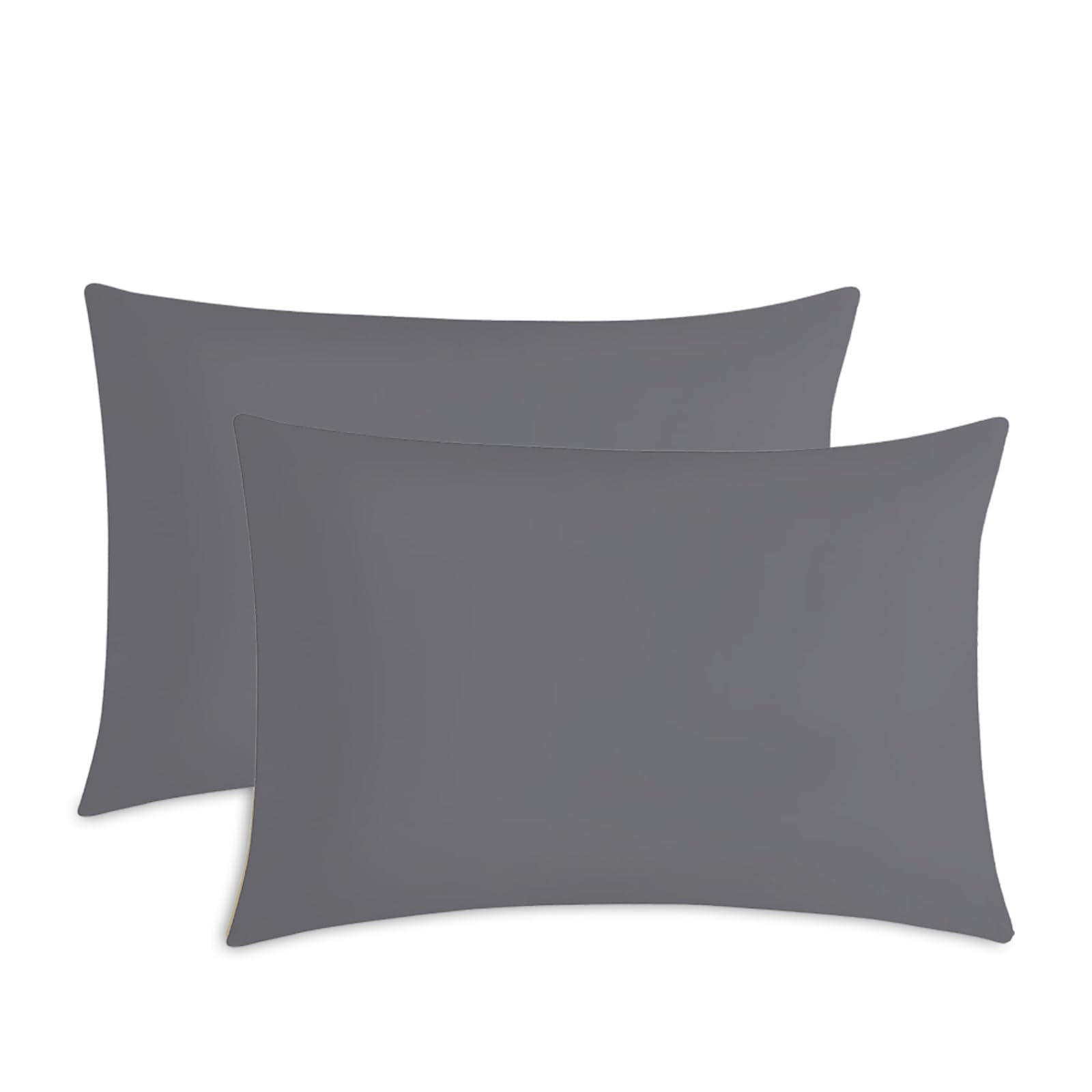 M&J Home Grey Microfibre Pillowcases, 2 Pack 50X75cm - Soft Brushed Microfibre Fabric - Easy Care Machine Washable - Shrinkage Fade Resistant - Standard Size