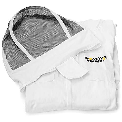 Honey Keeper Professional Cotton Full Body Beekeeping Suit With Self Supporting Veil Hood - Xlarge #TOP4