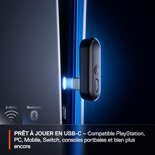 SteelSeries Casque Arctis Nova 3P Wireless - Appli Mobile Companion - Batterie 40h - Haut-parleurs magnétiques en néodyme - 2,4 GHz/Bluetooth - Micro détachable - PS5, PS4, PC, Switch, Mobile -Aqua