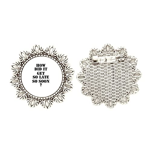 Broche de plata floral de tamaño mediano ideal para abrigos y bufandas