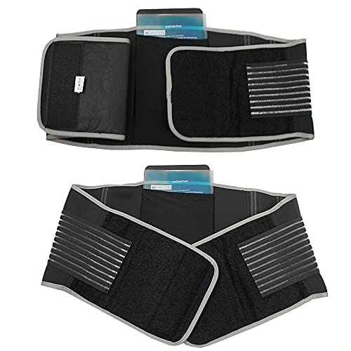 Rtek Lumbar Back Waist Trainer Belt With Hot Cold Pack Double Strap & Back Support One Size, Breathable Mesh Design With Lumbar Pad, Adjustable Support Straps, Lower Back Belt, Insert For Support, Relief From Back Pain #TOP1
