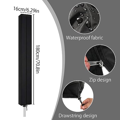 HENGBIRD Schutzhülle für Wäschespinne, Abdeckung Schutzhülle für Wäscheschirm, wasserdichte Winterfest Oxford Gewebe Anti-UV Wäscheschirme Abdeckung für Alle GäNgigen Modelle (180 x 16 x 16 cm) – Bild 2