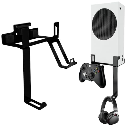 Chanvoo Xbox Series S Wall Mount, Steel, Black, Space Saving with Hollow Out Design, Compatible with Xbox Series S, Monitor Mount, Computer-monitor Stands