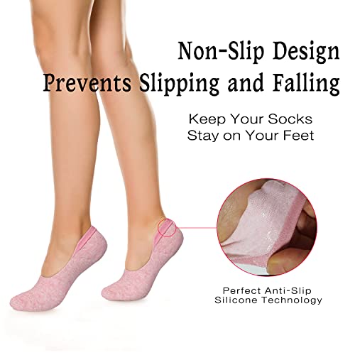 YEJIMONG No Show Socks Womens 8 Pairs Non Slip Thin Cotton Invisible Flat Boat Line Low Cut Socks2