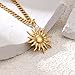 GINAZL Sun Necklace for Men, Stainless Steel Necklace Chain Mens Necklaces Anniversary Birsthday Gifts for Men Him Boyfriends Summer Surfer Pendant Necklaces (SS)