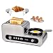 Produktbild Toaster 2 Scheiben mit 6 Bräunungsstufen Toaster Edelstahl mit Bratpfanne für Spiegelei/Gekochte Eier/Sandwich, 1230W (Silber)-Rozi