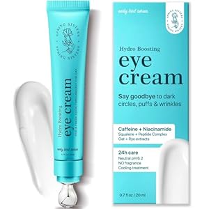 Under Eye Cream for Dark Circles and Puffiness – Caffeine Eye Cream Anti Aging Brightener With Niacinamide, Squalane, Peptide Complex, Korean Skin Care Formula – Massage Zinc Roller – Puffy Eyes