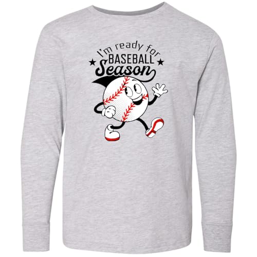 inktastic I'm Ready for Baseball Season Youth Long Sleeve T-Shirt Youth X-Large (18-20) 0060 Heather Grey 452de