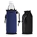 kwmobile Kurtka chłodząca na butelki – neopren 500 ml chłodziarka do butelek z klipsem do toreb i zamknięciem na sznurek – zestaw 2, czarny/niebieski