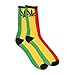 Mens Marijuana Leaf Socks Rasta Multicolored 3 Pairs, Size 6-12.5