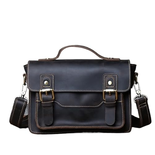 Sac de facteur homme cuir rétro : besace bandoulière et sac à main en vachette véritable