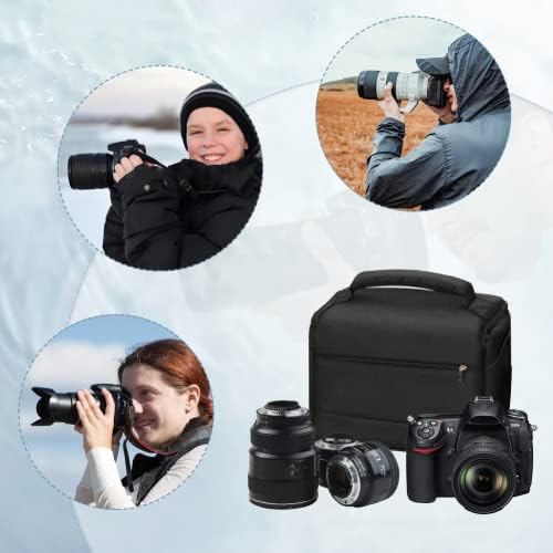 ATHEM SLR Camera Bag, Large Capacity Waterproof Shockproof Single Camera Shoulder Bag, Camera Case Bag, Camera Bags for DSLR and Lenses, with Waterproof Cover