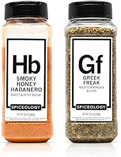 Spiceology – Pizza Topper Bundle – Contains Greek Freak Mediterranean & Smoky Honey Habanero Spice Blends – Sweet Heat & Herbaceous Mediterranean Flavors