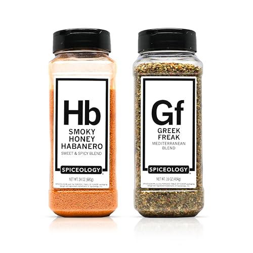 Spiceology – Pizza Topper Bundle – Contains Greek Freak Mediterranean & Smoky Honey Habanero Spice Blends – Sweet Heat & Herbaceous Mediterranean Flavors