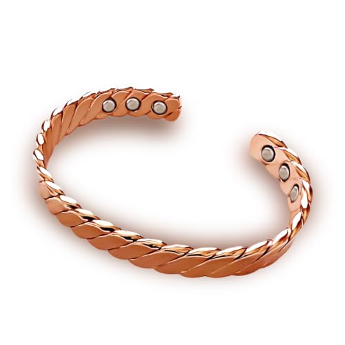 Pulsera magnética para hombre y mujer en cobre puro Tarot Health con diseño de torsión.