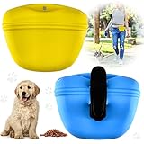 🐶 【Fácil de limpiar】 El diseño de gran apertura de la bolsa de silicona para adiestramiento de perros facilita verter los bocadillos restantes en el interior. Retire el clip, puede voltear fácilmente la bolsa suave y limpiarla con agua o un paño húmedo. Se seca rápidamente y no genera bacterias dañinas.