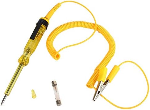 Test Fuse, Electrical Circuit Tester Auto Car Circuit Test Pen Dc 6v 12v 24v Light Bulb Voltage (yellow)  12v Circuit Tester with Test Light