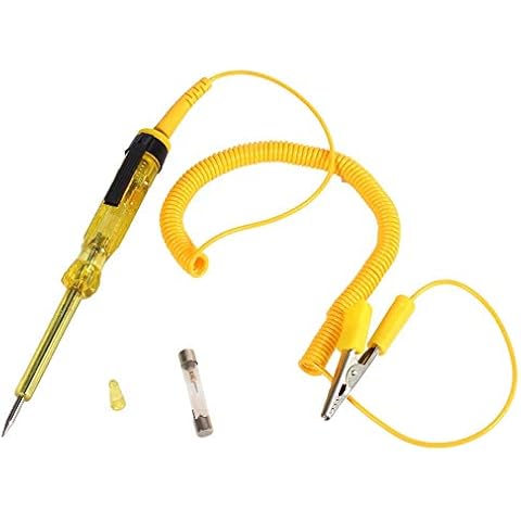 Test Fuse, Electrical Circuit Tester Auto Car Circuit Test Pen Dc 6v 12v 24v Light Bulb Voltage (yellow) , 12v Circuit Tester with Test Light Cover
