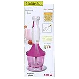  Multirobot 180 w 4 funzioni: tritatutto, miscelatore,sbattitore, frullatore, con bicchiere da 500 ml