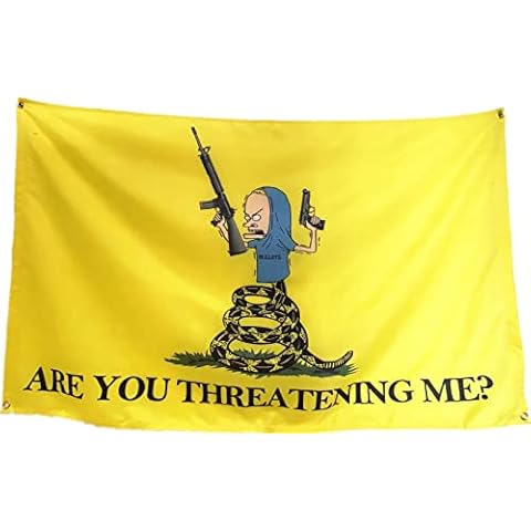 Masquita Are You Threatening Me Flag 4x6FT, for College Dorm Room Wall Bedroom Living Room,Vivid Color Double-Stitched Edges, Flags with 4 Brass Grommets. (4x6) Cover