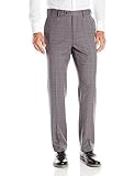 Louis Raphael Men's Rosso Flat Front Straight Fit Pattern Dress Pant