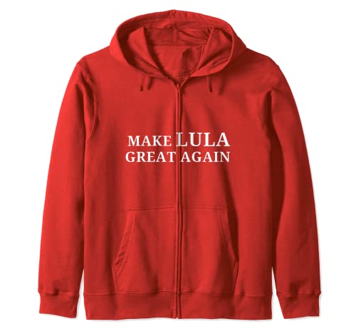 Red Funny Quote Make LULA Great Again Zip Hoodie