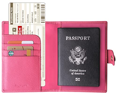 Passport Holder Cover Wallet Rfid Blocking Leather Card Case Travel Document Organizer Pink #TOP1